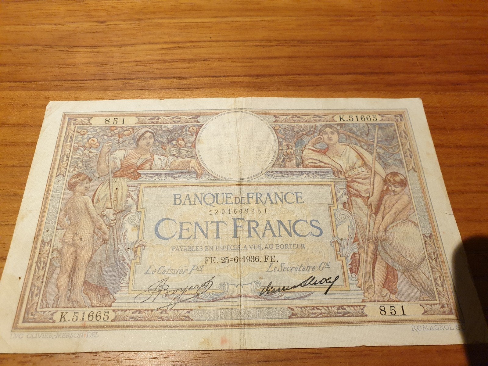 100 francs français 1936, Enlèvement