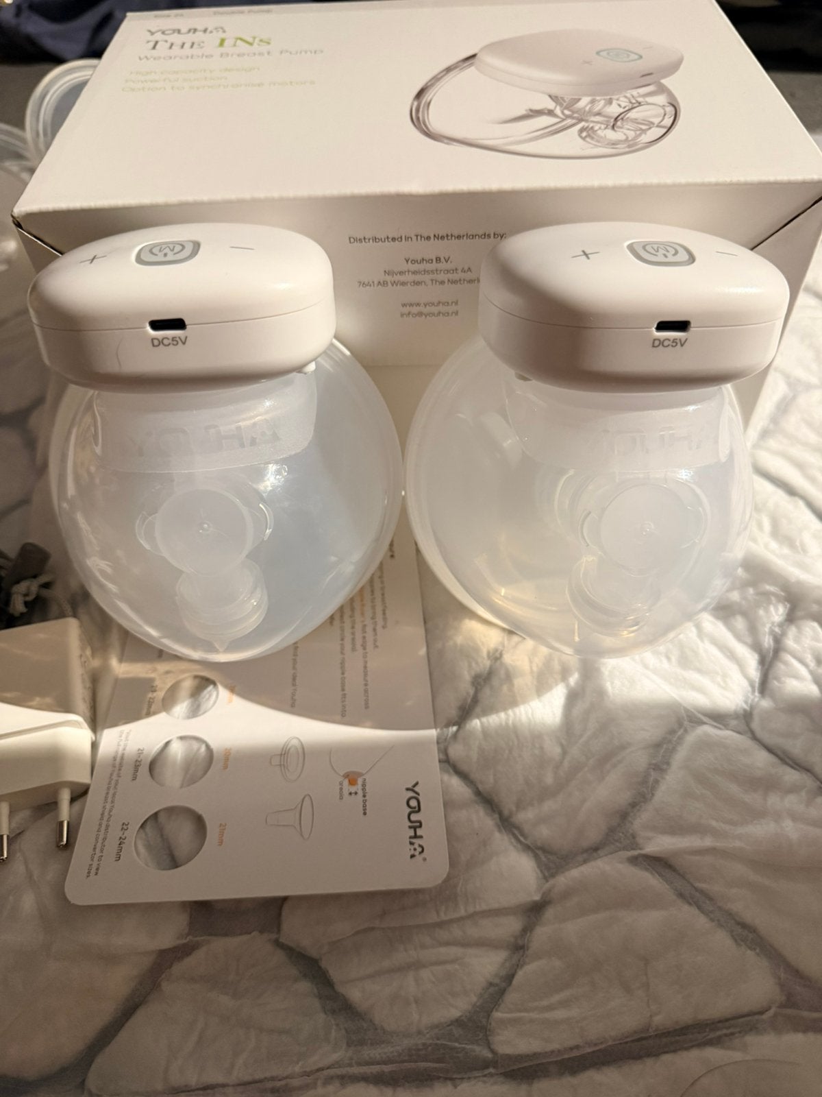 dubbele draadloze borstkolf youha ONGEBRUIKT!!, Kinderen en Baby's, Babyvoeding en Toebehoren, Ophalen, Youha, Nieuw, Borstkolf