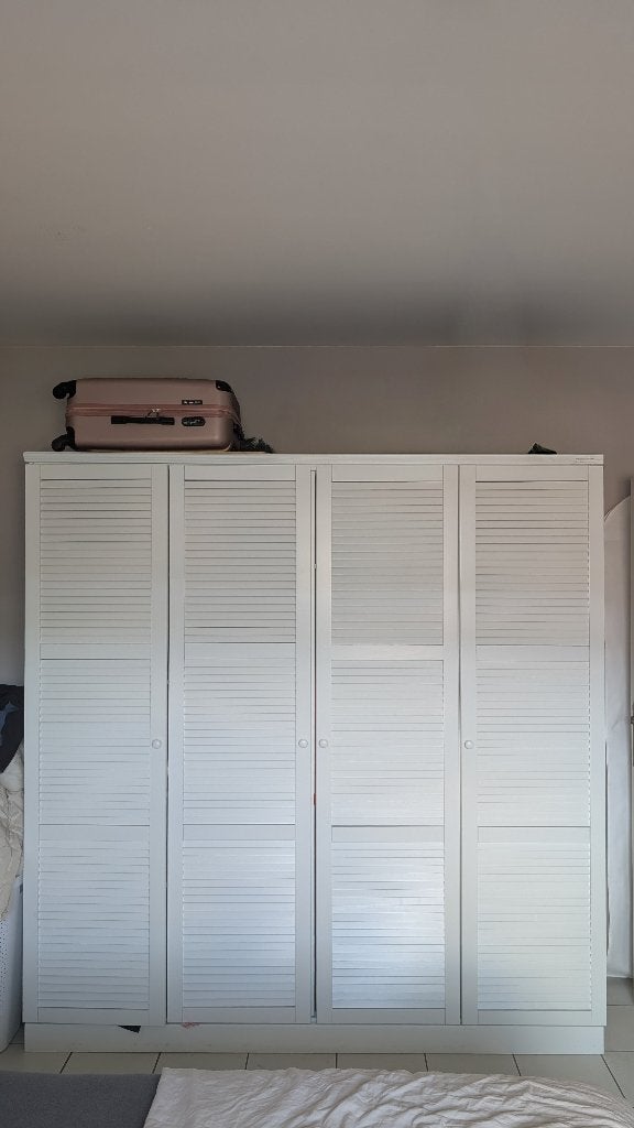 Armoire 4 portes, Avec tablette(s), Witte kleerkast, 150 à 200 cm, Enlèvement
