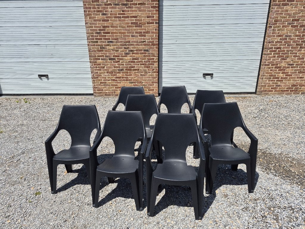 Lot de 8 chaises de jardin, Jardin & Terrasse, Chaises de jardin, Comme neuf, Plastique, Empilable, Enlèvement