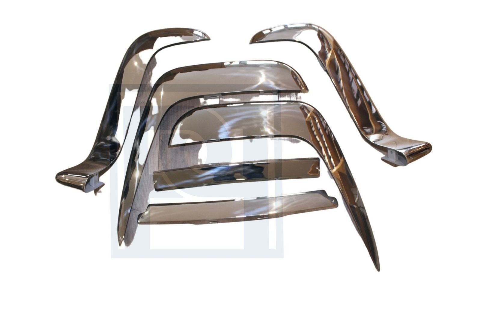 Volvo Bumper P1800 koehoorn set voor+achter RVS-chassinr 124, Auto-onderdelen, Overige Auto-onderdelen, Volvo, Nieuw, Ophalen of Verzenden