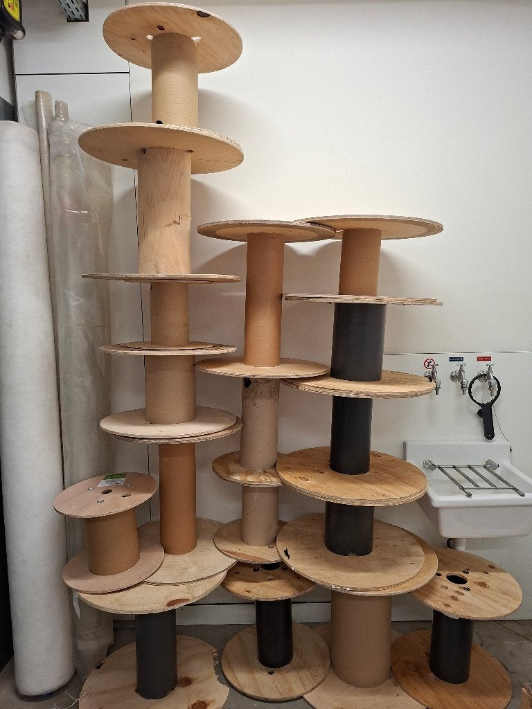 Houten bobijnen, Doe-het-zelf en Bouw, Hout en Planken, Ophalen, Gebruikt