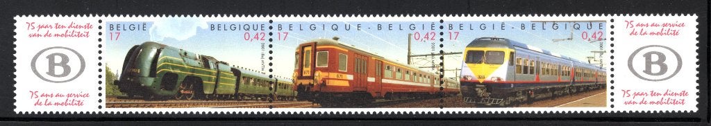 2993/2995 MNH 2001 - Treinen 75 jaar NMBS, Postzegels en Munten, Verzenden, Postfris, Treinen