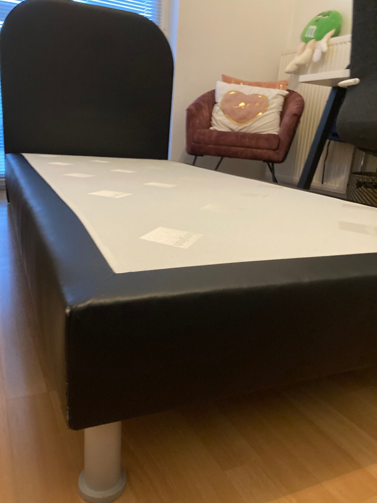 Boxspring zwart, 90 cm, Une personne, Enlèvement, Utilisé