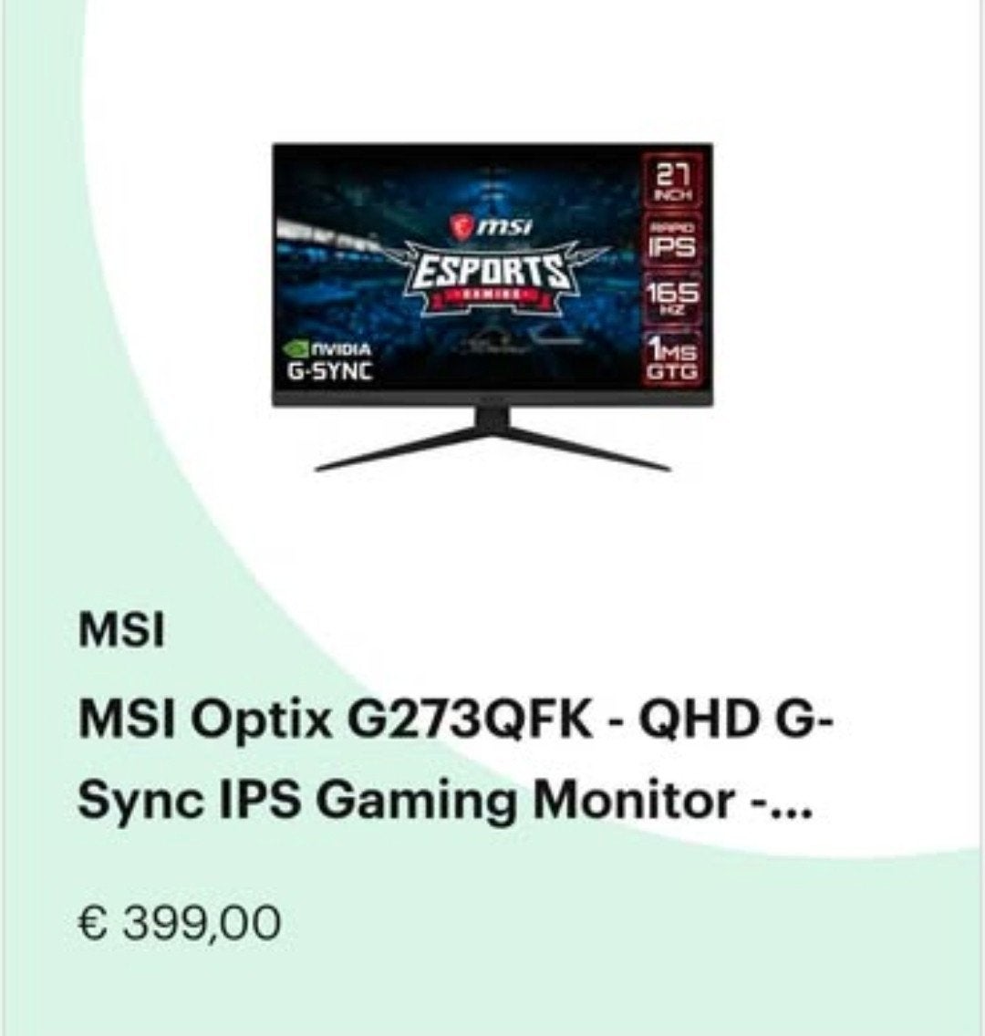 MSI Optix G273QFK - QHD IPS Gaming Monitor (27 inch), Informatique & Logiciels, Moniteurs, Gaming, Connexion casque, HDMI, IPS