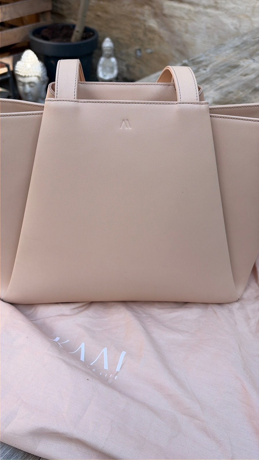 Kaai Pyramid; unieke kleur beige-perzik, Ophalen, Zo goed als nieuw, Beige, Handtas