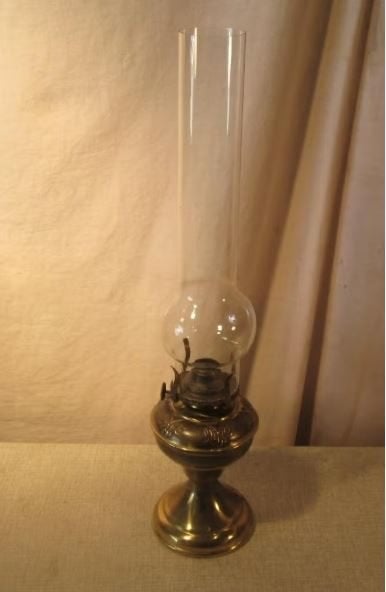 Mooie Antieke Koperen Olielamp - 41cm, Ophalen of Verzenden