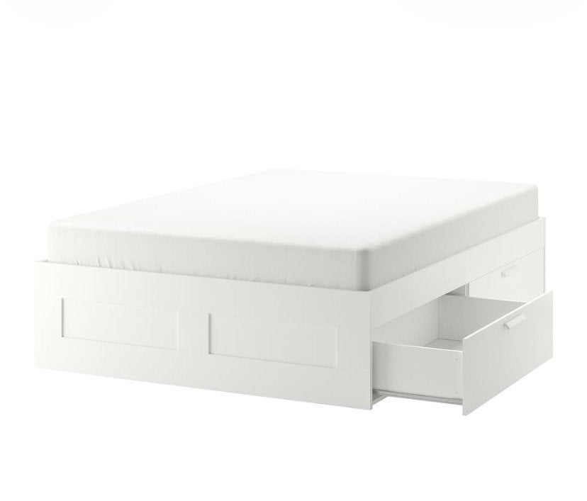 Lit Ikea BRIMNES 140/200, Ophalen, Gebruikt, Tweepersoons, 140 cm
