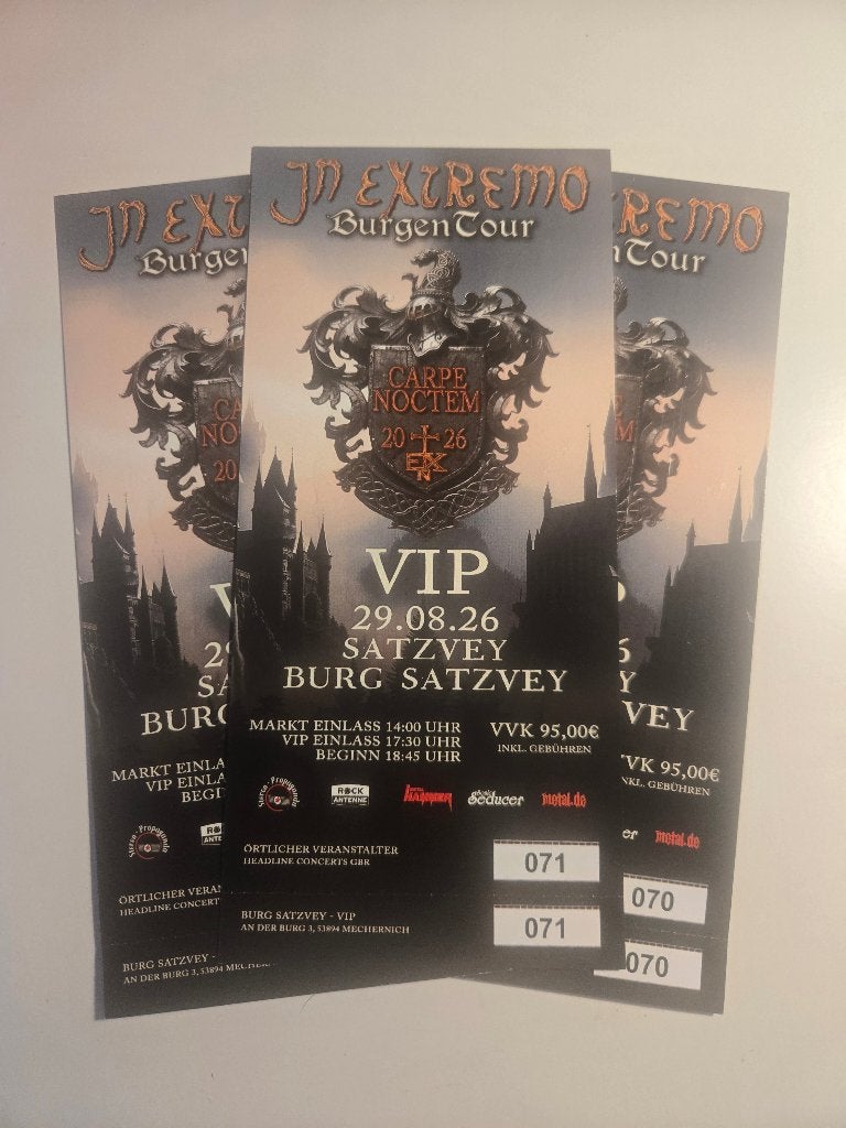 In Extremo Konzert 29.08, Verzamelen, Ophalen of Verzenden, Nieuw, Overige typen