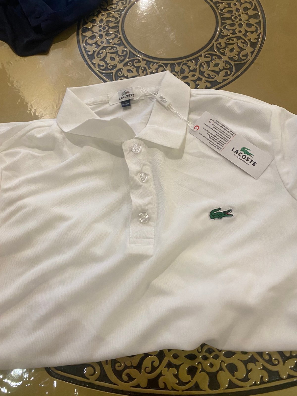 Polo Lacoste homme blanc taille L neuf avec étiquette, Enlèvement ou Envoi, Comme neuf, Taille 52/54 (L), Blanc