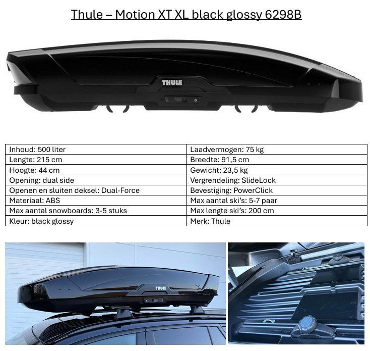 Te huur dakkoffer Thule Motion XT XL black glossy 6298B, Ophalen, Zo goed als nieuw