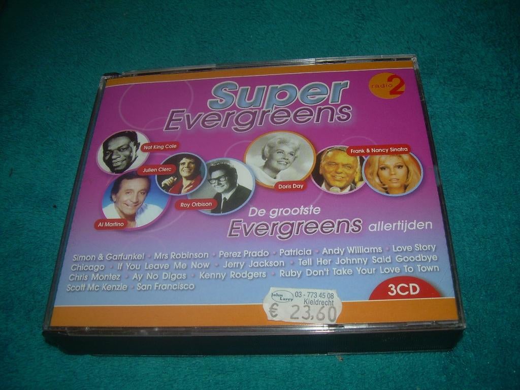 3 CD BOX - RADIO 2 - SUPER EVERGREENS, Cd's en Dvd's, Ophalen of Verzenden, Zo goed als nieuw, Pop, Boxset