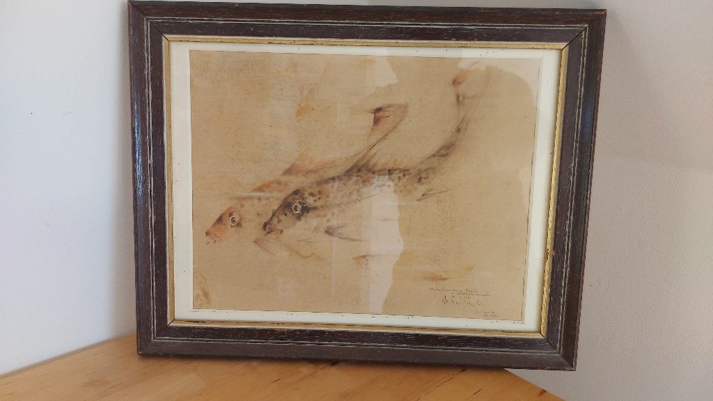 Aquarelle de Pierre Romain Desfossés, Antiek en Kunst, Kunst | Schilderijen | Klassiek, Ophalen, Dieren, Aquarel, Gedateerd