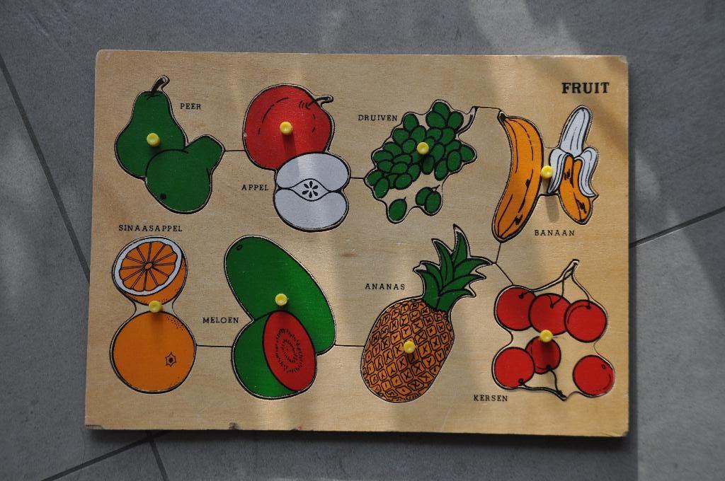Puzzel fruit, Ophalen, Gebruikt, Van hout, Minder dan 10 stukjes