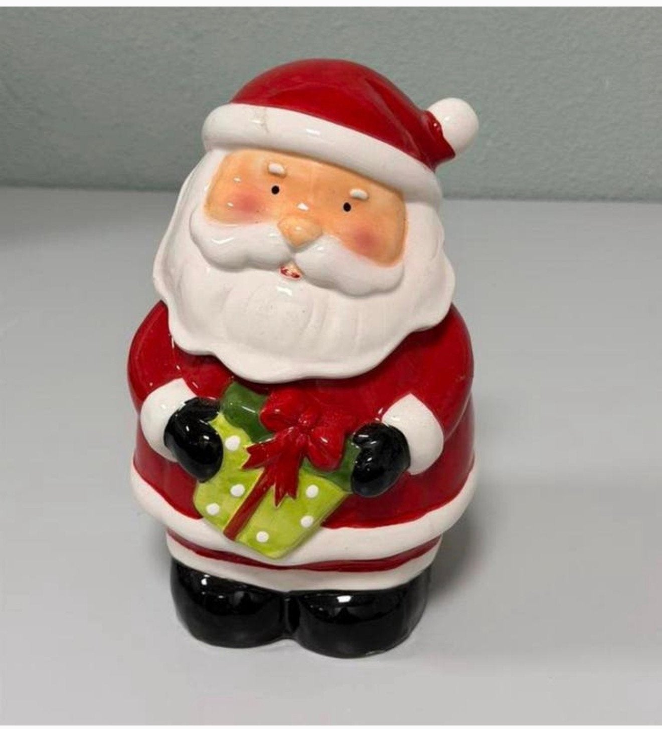 Kerstman Koekjespot Keramiek 25 cm met Deksel kerst Kerstmis, Diversen, Kerst, Zo goed als nieuw, Ophalen of Verzenden