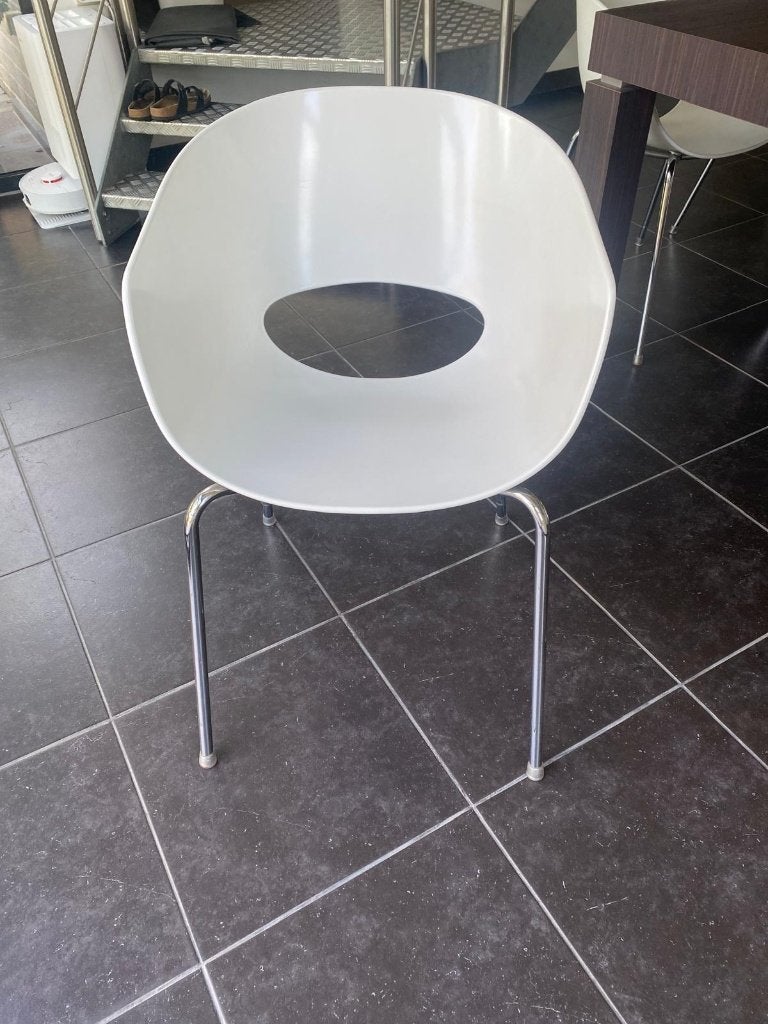 Orbit Large Stoelen – Set van 8 –Moderne Witte Designstoelen, Huis en Inrichting, Ophalen, Kunststof, Wit, Zo goed als nieuw