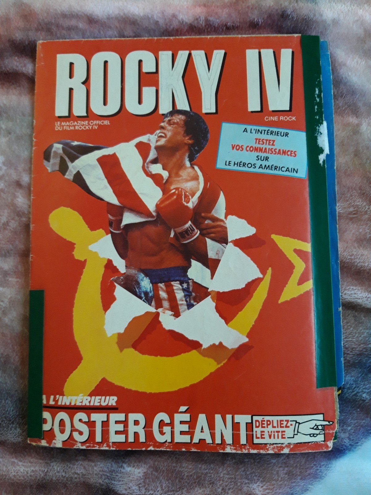 Poster Rocky  4 Stallone  ( Ciné Rock rare ), Collections, Rectangulaire horizontal, Enlèvement, Utilisé, Cinéma et TV