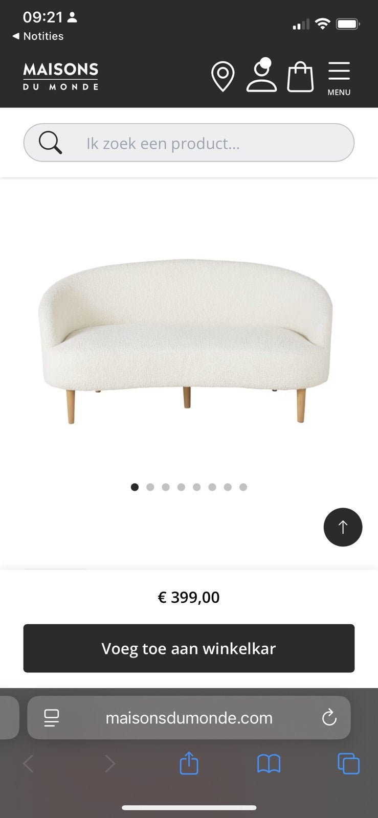 Chaise blanche en bouclé, Maison & Meubles, Canapés | Sofas & Chaises Longues, 75 à 100 cm, /, 150 à 200 cm, Enlèvement