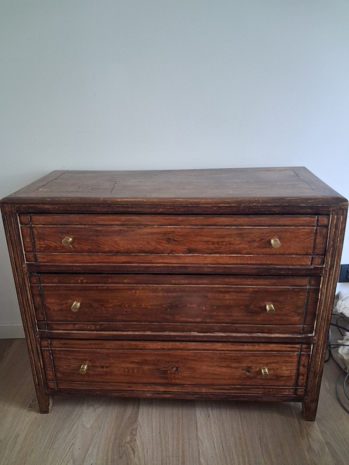 Massief houten vintage kast, Maison & Meubles, Armoires | Commodes, 3 ou 4 tiroirs, 25 à 50 cm, Moins de 100 cm, Enlèvement