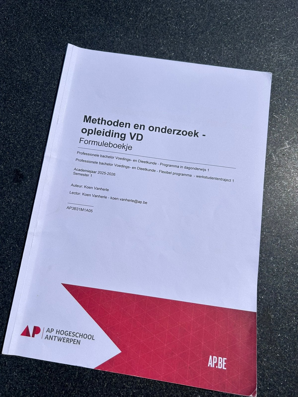 Methoden en lnderzoek - opleiding VD // AP, Ophalen of Verzenden, Zo goed als nieuw