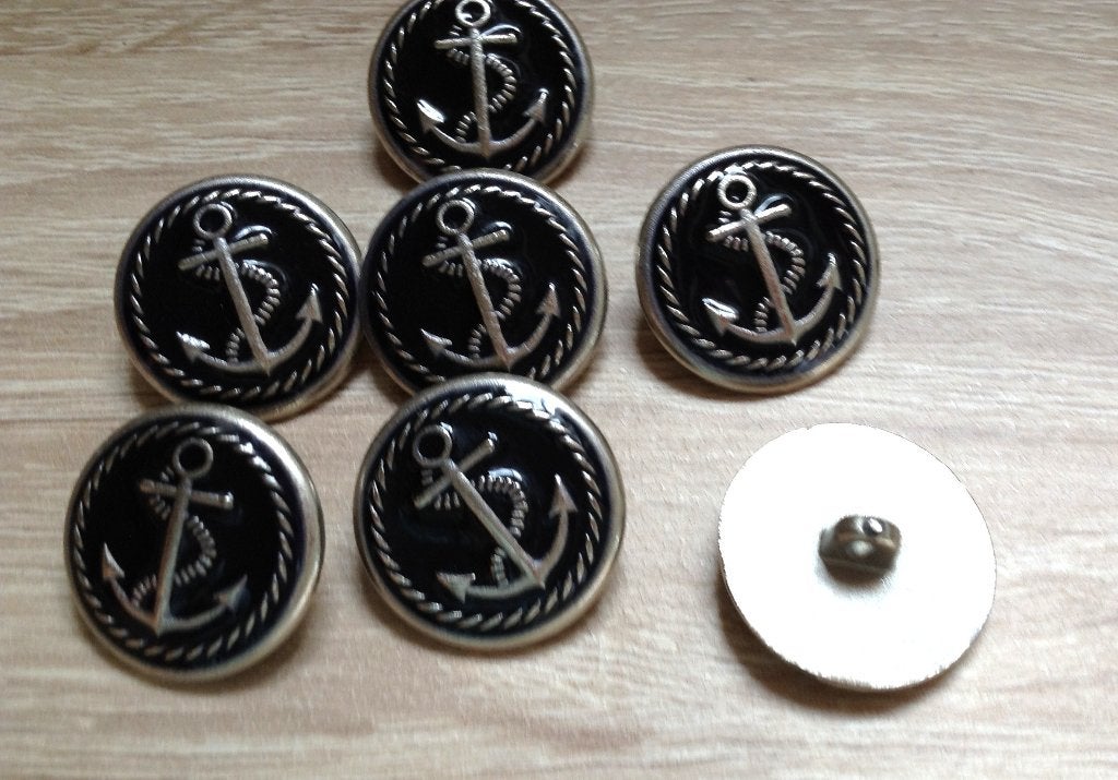 Knopen met ankertje  - 7 stuks, Hobby en Vrije tijd, Ophalen of Verzenden, Nieuw, Knoop of Knopen