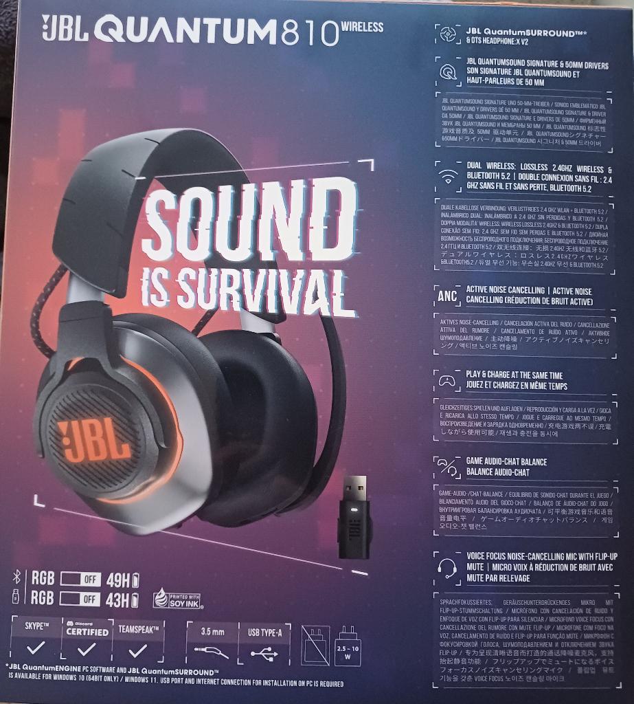 JBL Quantum 810, Computers en Software, Headsets, Ophalen, JBL, Zo goed als nieuw, Draadloos