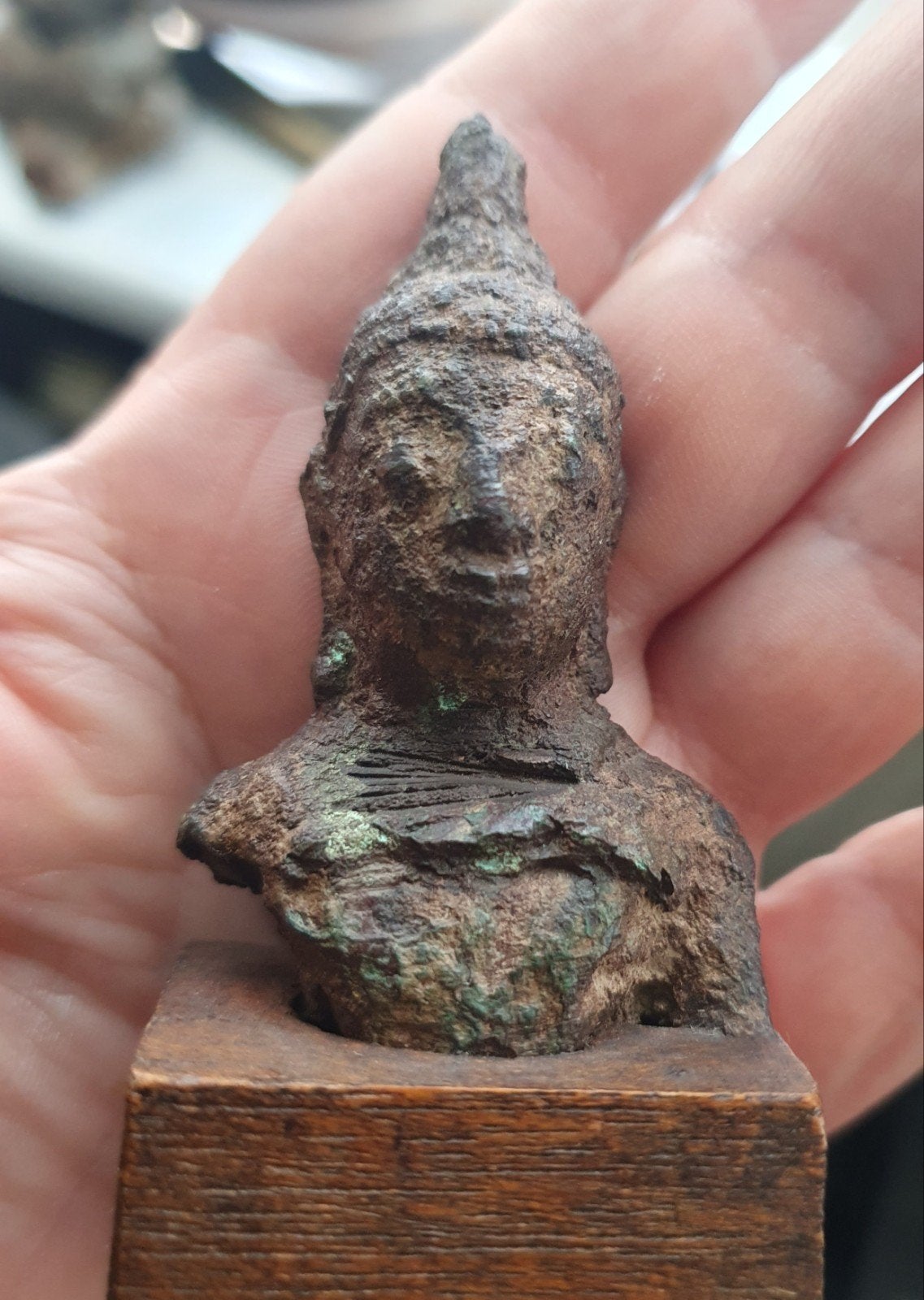 15e eeuw Ayutthaya Buddah hoofdje in brons, Antiek en Kunst, Ophalen of Verzenden