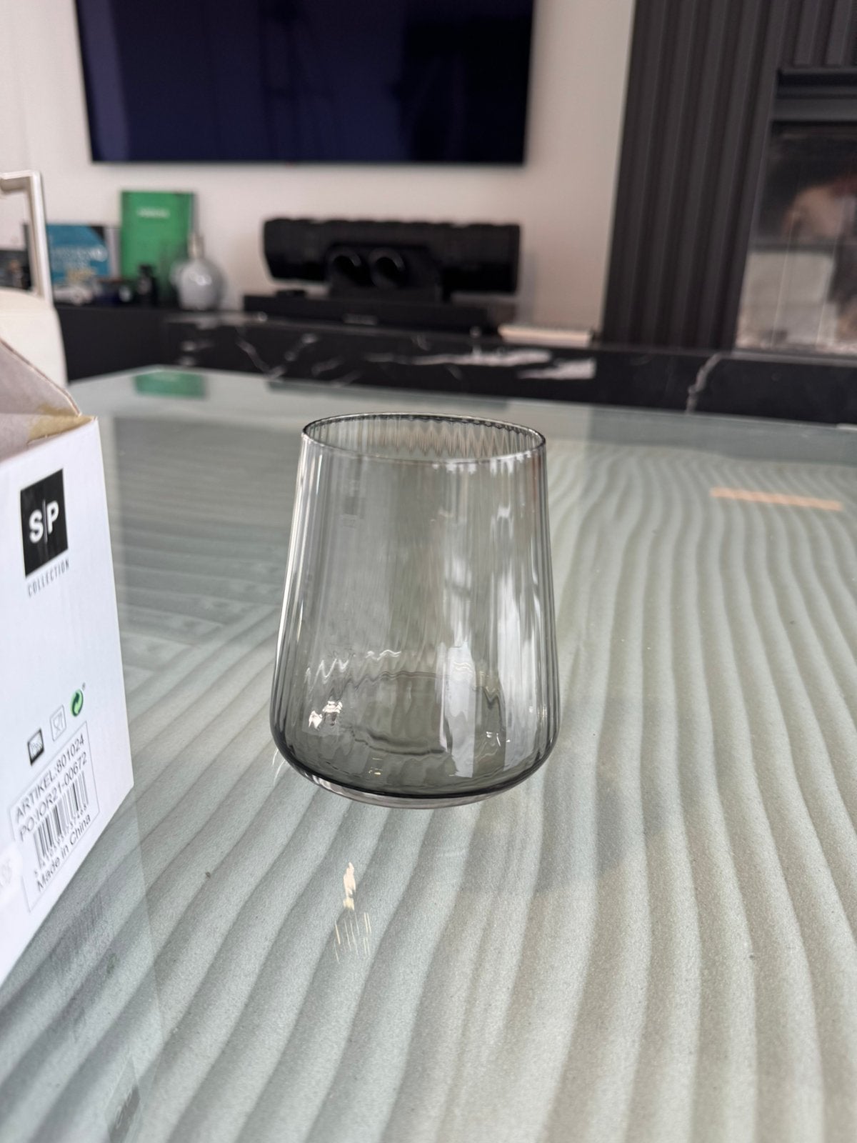 12 verres S|P Collection LINEA gris fumé 43 cl – 3 coffrets, Ophalen, Zo goed als nieuw