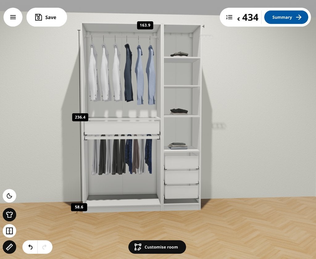 IKEA PAX CLOSET, 150 à 200 cm, Comme neuf, Enlèvement, 200 cm ou plus