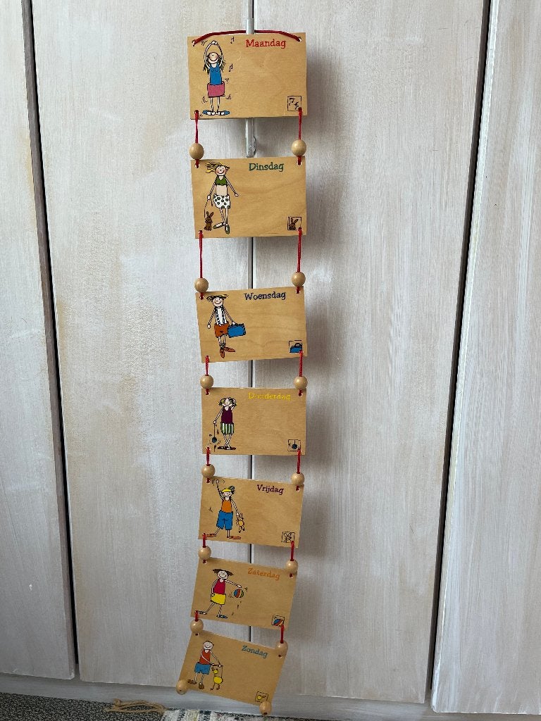 houten kalender dagen van de week, Divers, Calendriers, Enlèvement, Calendrier hebdomadaire, Utilisé