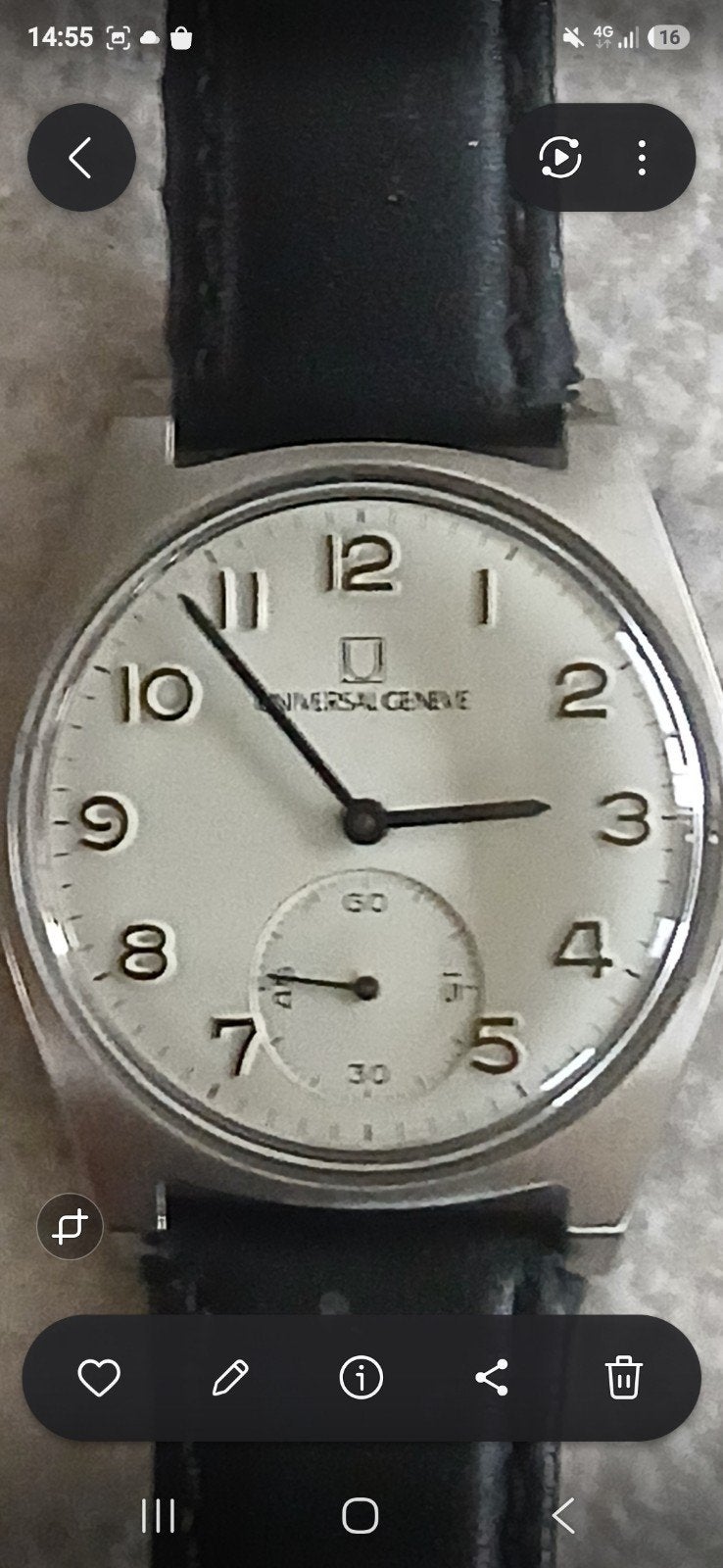 Geneve Universal FS, Handtassen en Accessoires, Horloges | Heren, Overige merken, Leer, Staal, Polshorloge