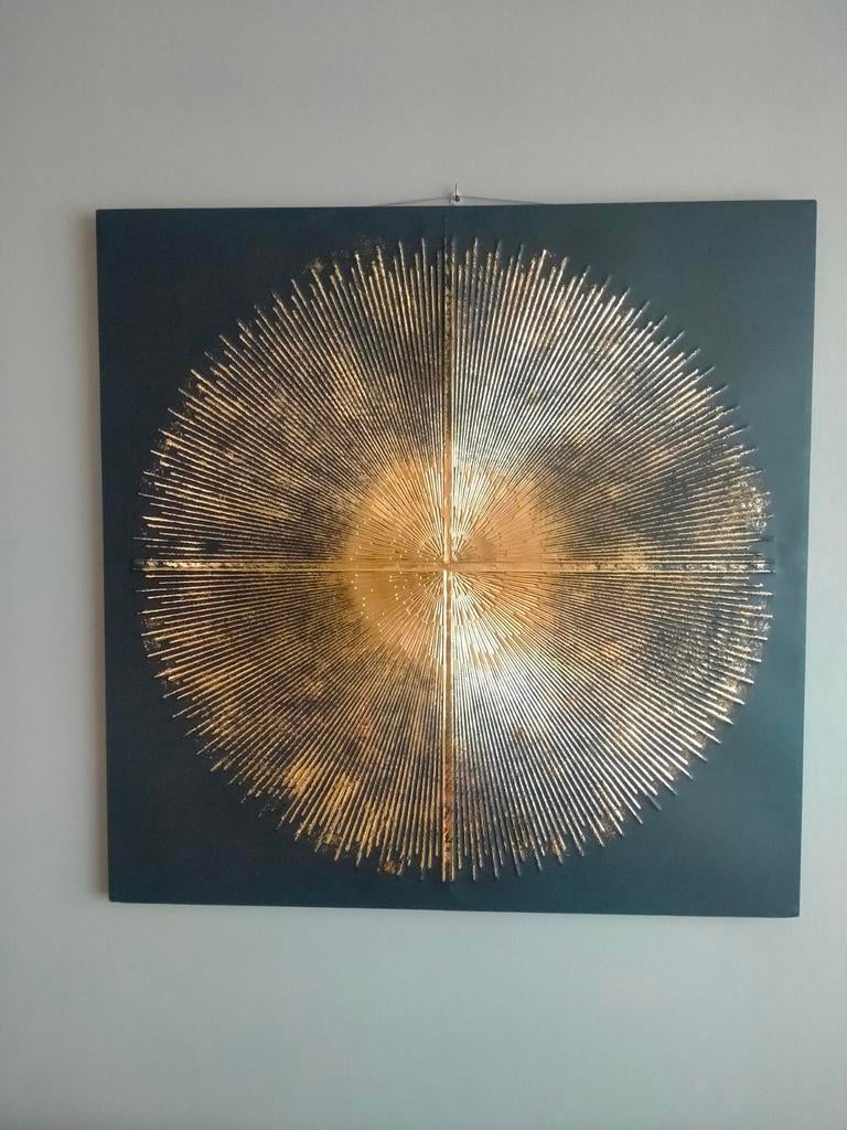 Metalen kader zwart met goud, Antiek en Kunst, Ophalen