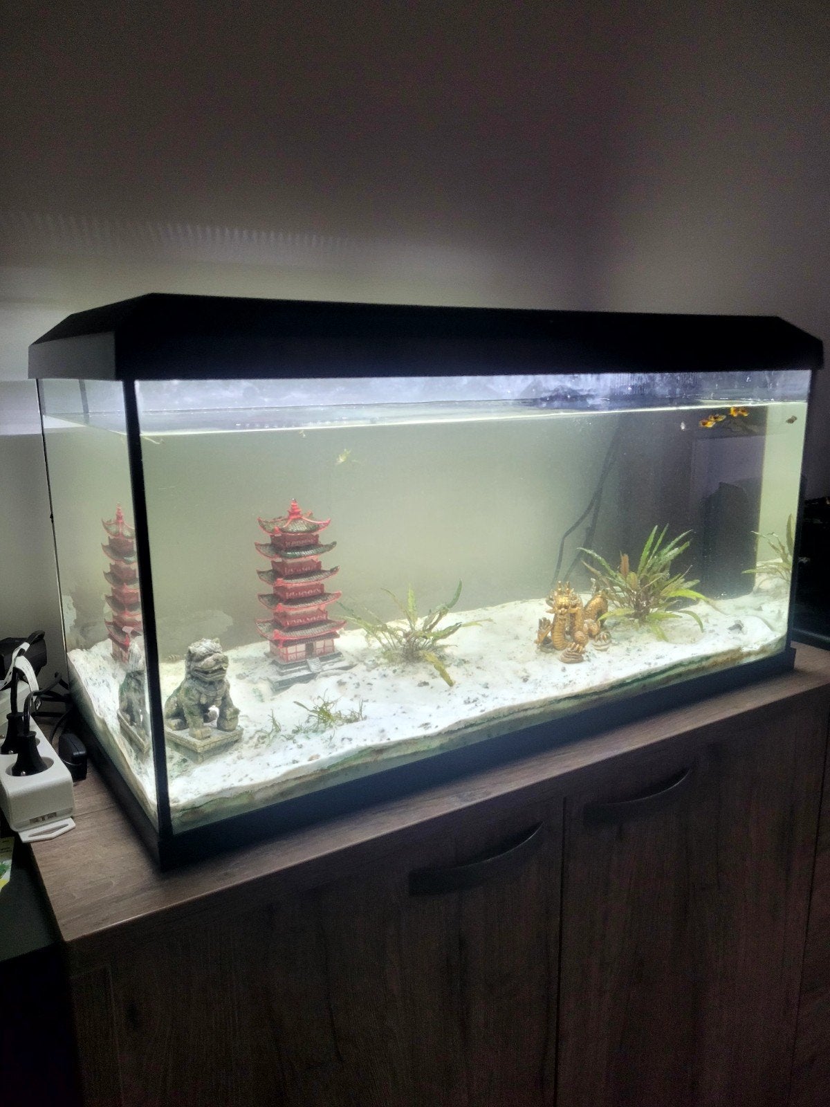 Aquarium 110L, zwart, Dieren en Toebehoren, Vissen | Aquaria en Toebehoren, Ophalen, Pomp, Zo goed als nieuw, Juwel