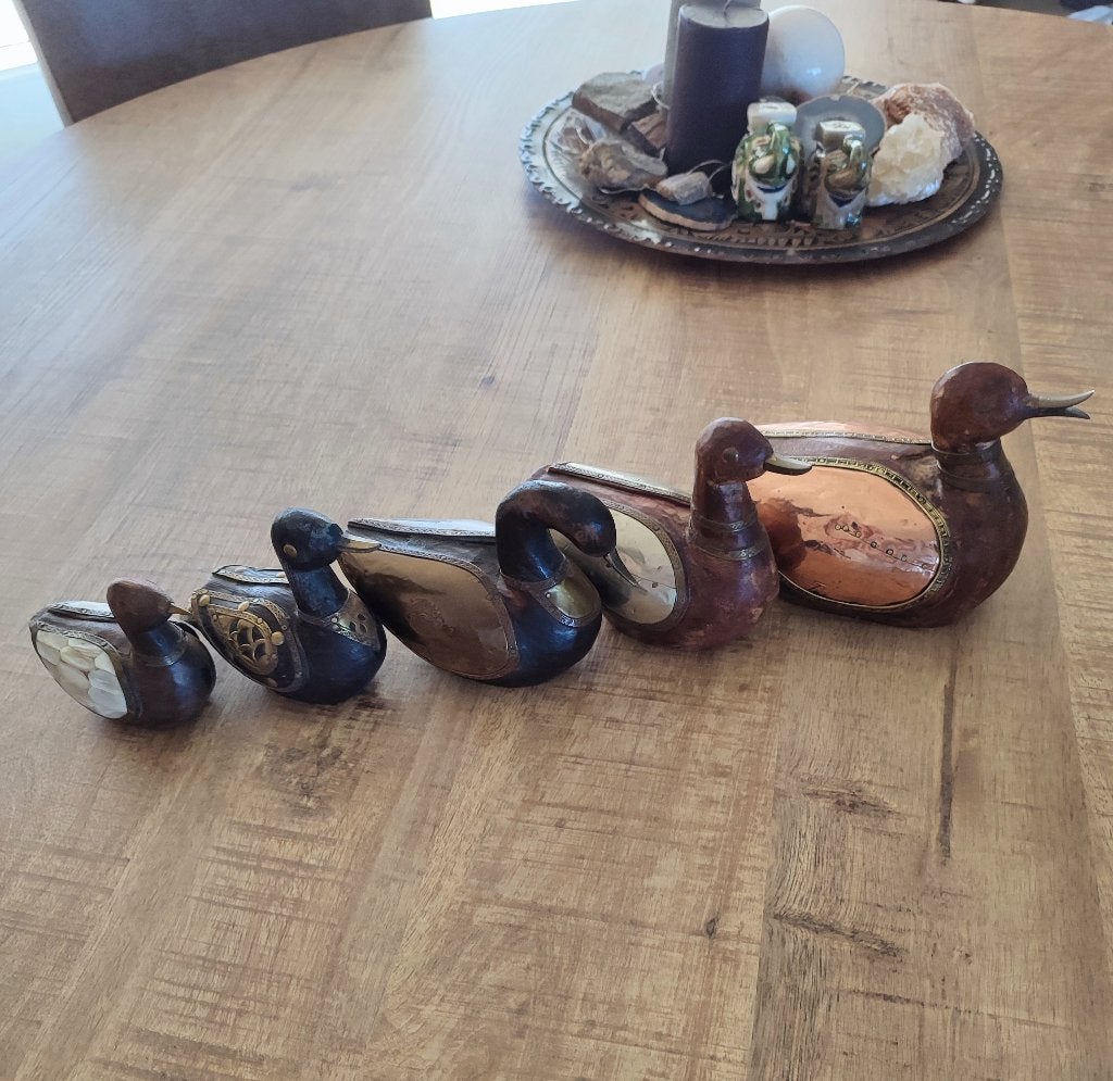 Inde, artisanat: canards en bois, superbe finition, Antiquités & Art, Art | Art non-occidental, Sculpture, Enlèvement ou Envoi
