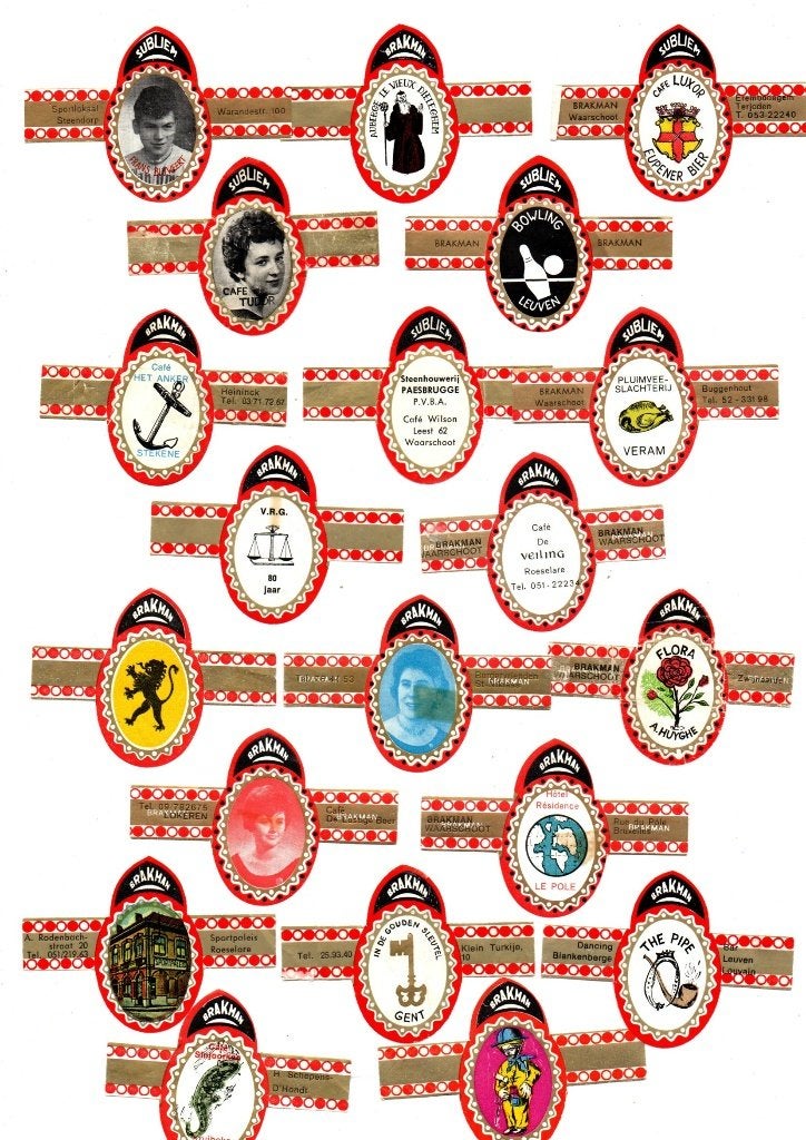 SIGARENBANDEN RECLAME BRAKMAN/SUBLIEM, Verzamelen, Ophalen of Verzenden, Zo goed als nieuw, Sigarenbandjes