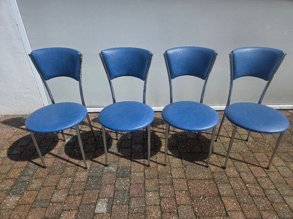 Keukenstoelen, Huis en Inrichting, Ophalen, Gebruikt, Blauw