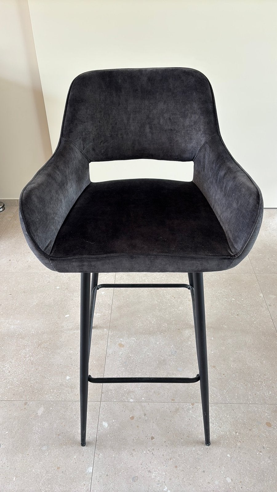 Twee fluwelen barkrukken, nu 70€, Enlèvement, Comme neuf