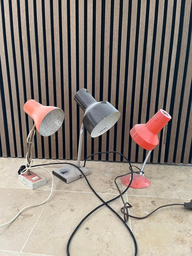 Set van drie vintage lampen, Huis en Inrichting, Ophalen, Zo goed als nieuw