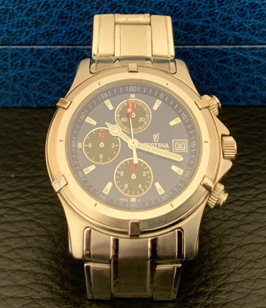 Festina chronograaf M OS60 Calendario uit 2001, Bijoux, Sacs & Beauté, Montres | Hommes, Montre-bracelet, Autres marques, Comme neuf