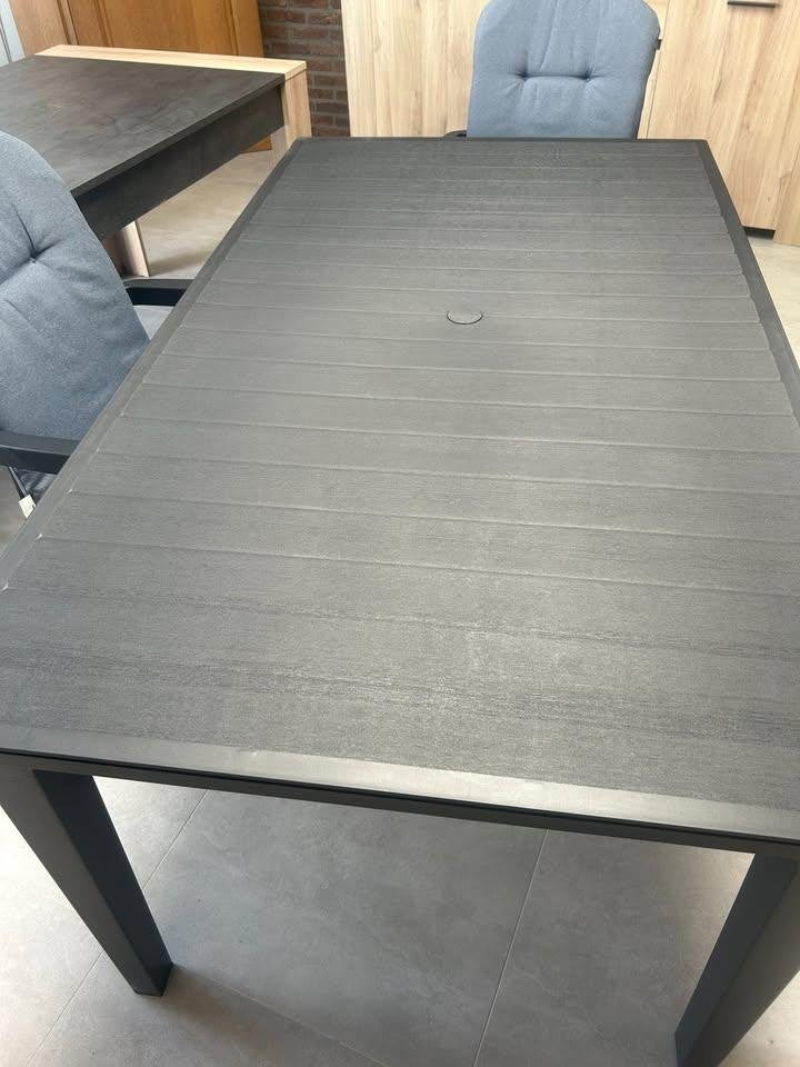 Tuintafel met 6 stoelen en 6 kussens, Ophalen, Nieuw, Rechthoekig, Plastic