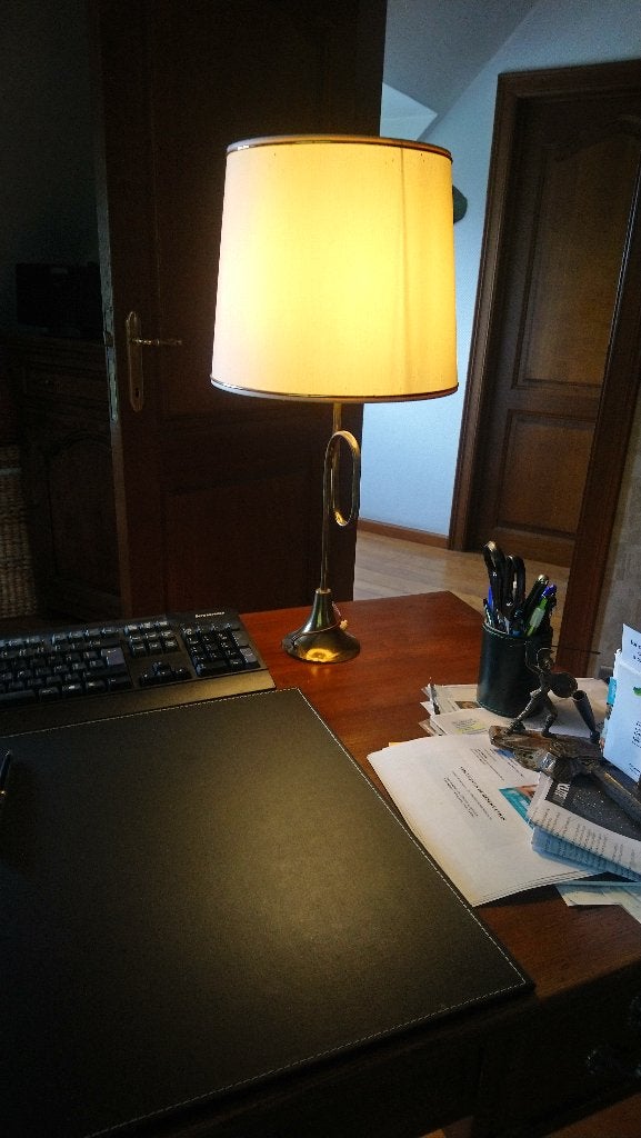 lampe de bureau vintage en forme de trompette, Avec abat-jour, Vintage, 60 cm, Lampe de bureau