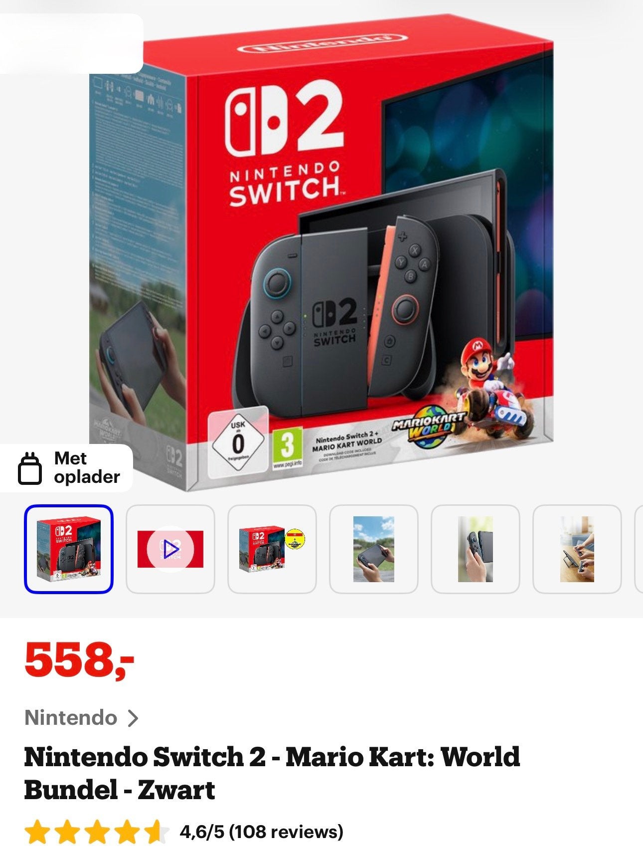 nintendo switch 2 mario kart bundle, Ophalen, Nieuw, Met 2 controllers, Met games