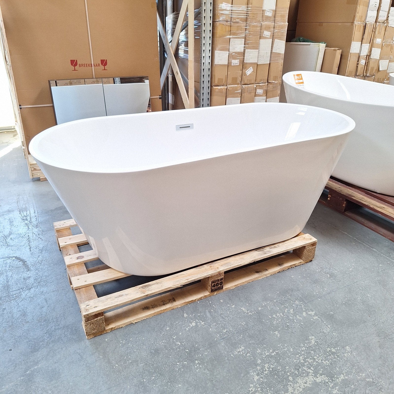 Vrijstaand ligbad strak design luxe uitvoering nr343, Ophalen of Verzenden, Nieuw, Wit
