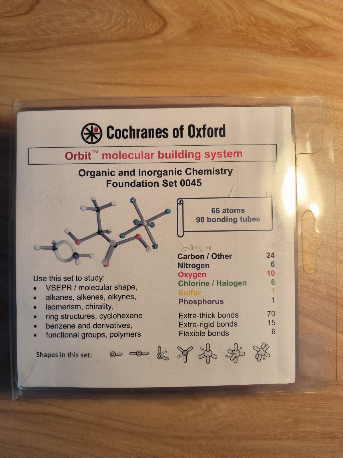 Molecule setje organische chemie, Ophalen