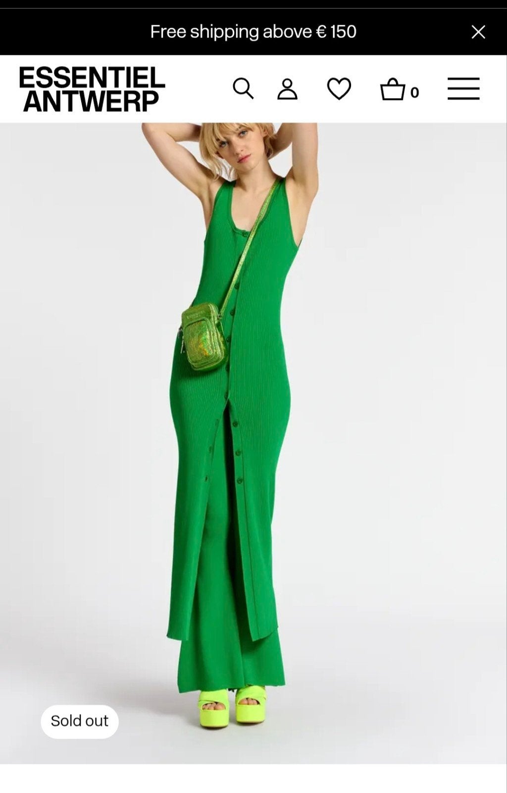 Essentiel antwerp Groene gilet of kleed L, Enlèvement ou Envoi, Vert, Essentiel Antwerp, Taille 42/44 (L)