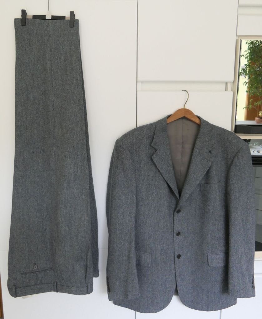 Costume chiné gris-bleu de marque, Enlèvement, Bleu