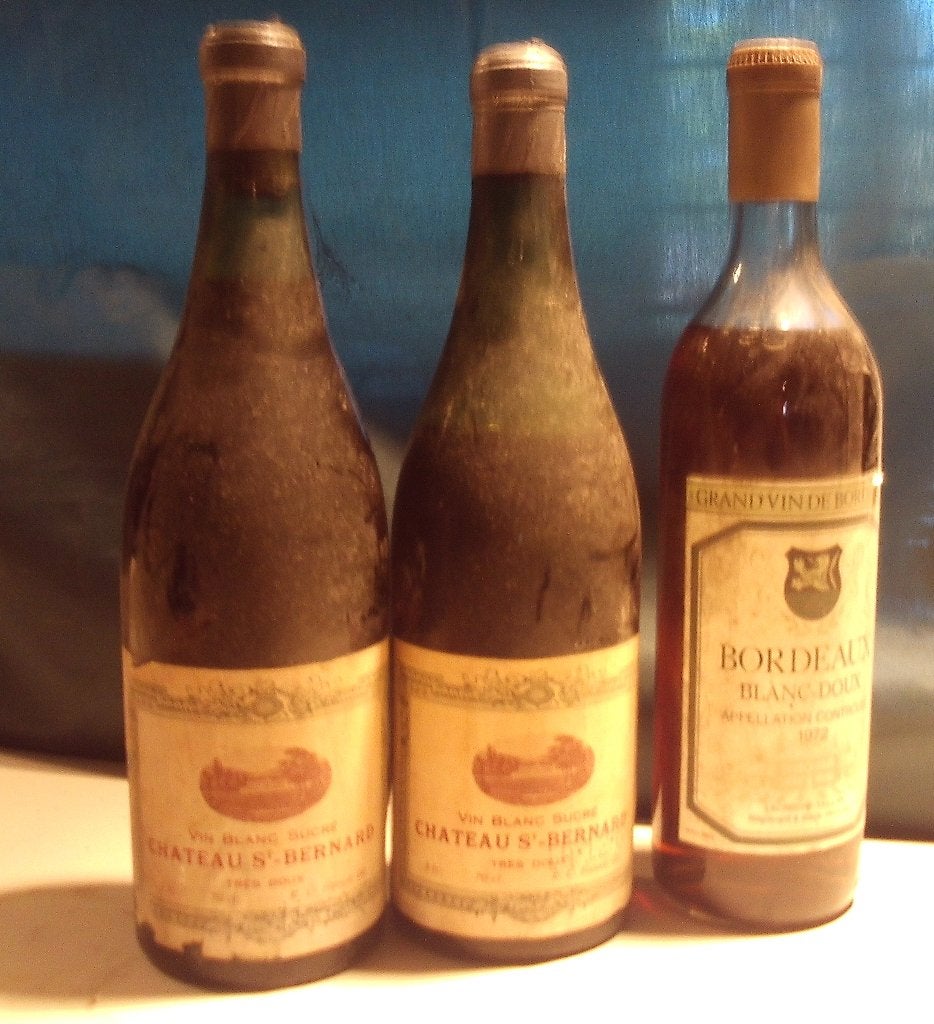 3 Oude Zoete Witte Wijnen van 1972, Frankrijk, Ophalen of Verzenden, Vol, Witte wijn