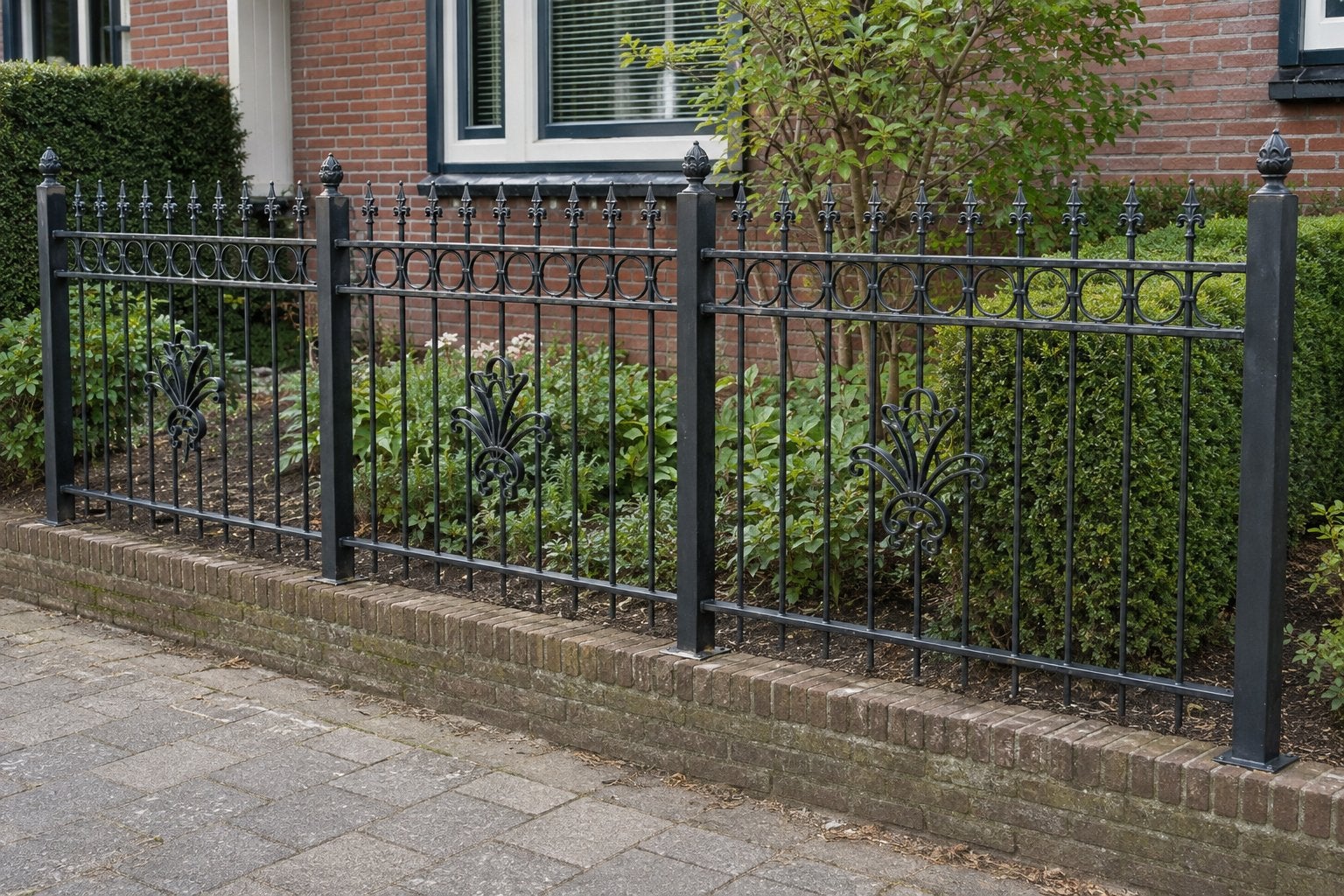 Sierhekwerk gietijzer 11,5 meter + poortje, Tuin en Terras, Ophalen, Zo goed als nieuw, Sierhekwerk