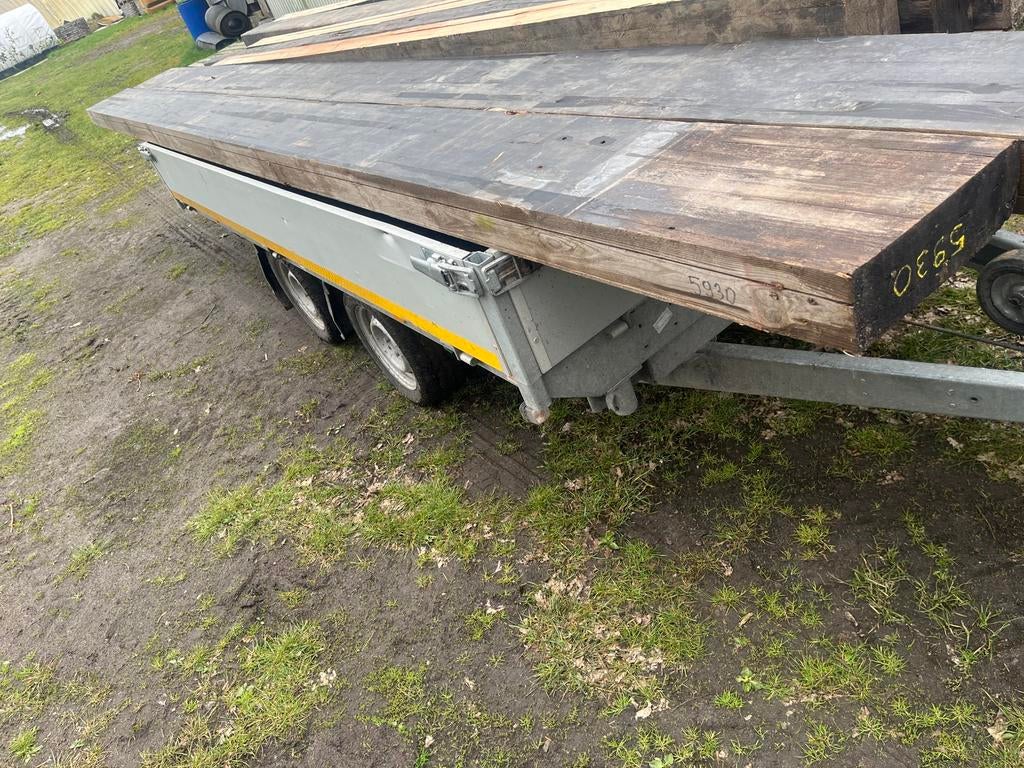 2 gelamineerde balken van 5930 mm, Doe-het-zelf en Bouw, Hout en Planken, Ophalen of Verzenden