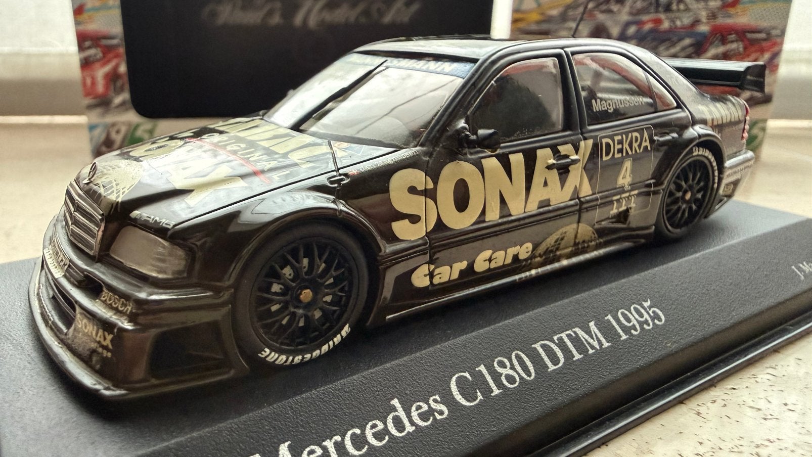 Mercedes C180 DTM 1995 Magnussen, Ophalen of Verzenden, Zo goed als nieuw, Auto, MiniChamps